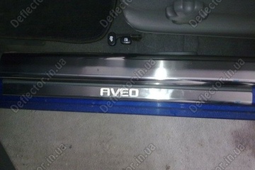Накладки на внутренние пороги Chevrolet Aveo T250 sedan