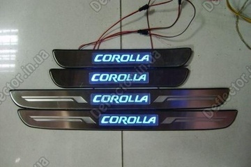 Накладки на пороги с подсветкой Toyota Corolla