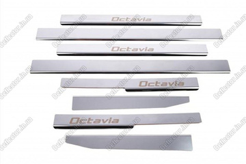 Накладки на внутренние пороги (металл) Skoda Octavia A5