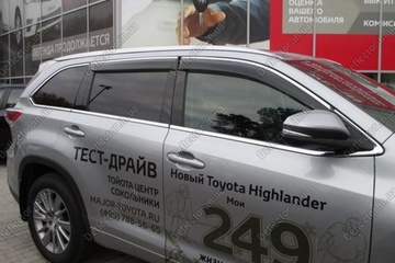 Дефлекторы боковых окон с хром молдингом Toyota Highlander